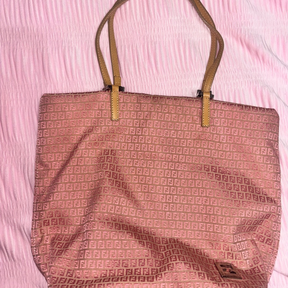 Fendi Pink Zucca Print Tote Bag - Picture 2 of 4